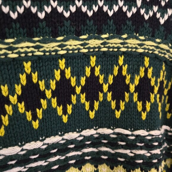 Talbots Fairisle Green Textured Cotton Knit Sweater Size Mp - Picture 4 of 6